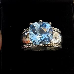 Sterling JAI blue topaz engagement ring